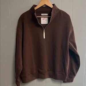 NWT Zenana Brown Pullover 1X